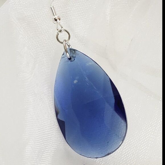 Blue teardrop earrings - Handmade (NEW) - Picture 2 of 3